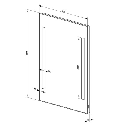 Aqualine Lustro z oświetleniem LED 60x80cm wyłącznik ATH6