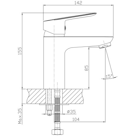 Aqualine bateria umywalkowa Lotta czarna LT602B