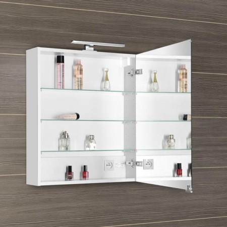 Sapho MIRRÓ szafka z lustrem oświetlenie LED 60x70x16cm lewa/prawa biała MC060-0030