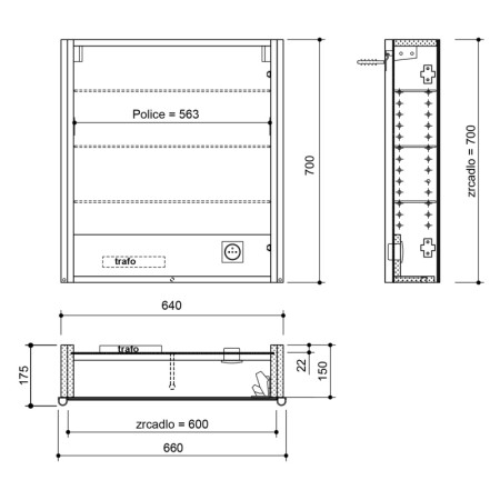 Sapho ALIX szafka z lustrem oświetlenie LED 66x70x17.5cm lewa/prawa biała AX166-0030