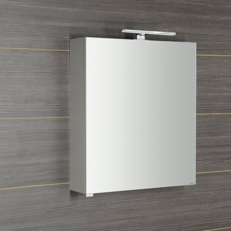 Sapho RIWA szafka z lustrem oświetlenie LED 60x70x17cm biały połysk RIW060-0030