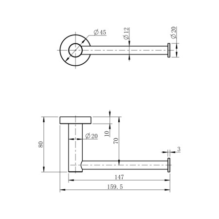 Sapho X-ROUND wieszak na papier toaletowy bez klapki chrom XR723