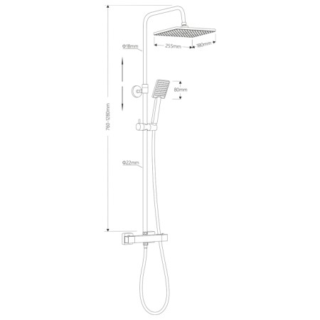 Aqualine TALIA zestaw prysznicowy z baterią termostatyczną chrom SL440