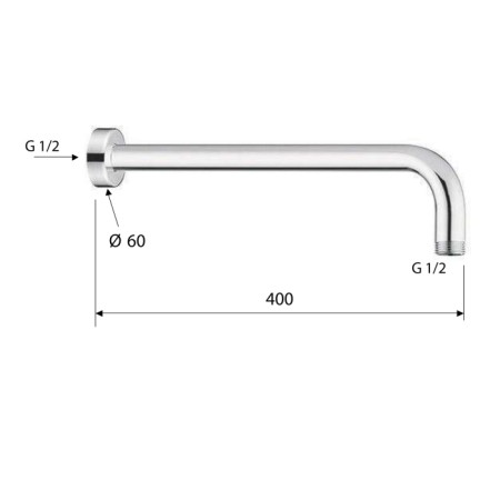 Sapho Ramię deszczowni 400mm złoto BR517