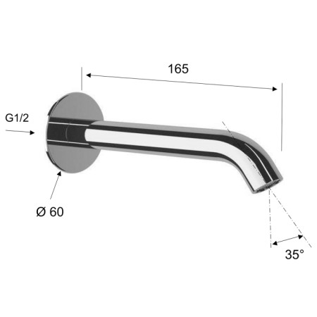 Sapho Wylewka ścienna 165mm złoto BO517