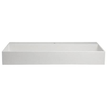 Sapho QUADRADO umywalka betonowa z odpływem 96x44cm biały piaskowiec AR467