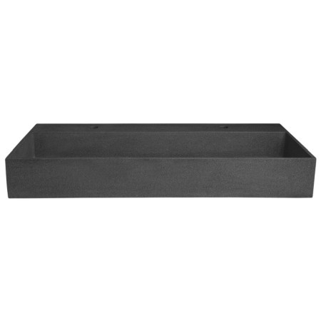 Sapho QUADRADO umywalka betonowa z odpływem 96x44cm 2 otwory czarny granit AR473