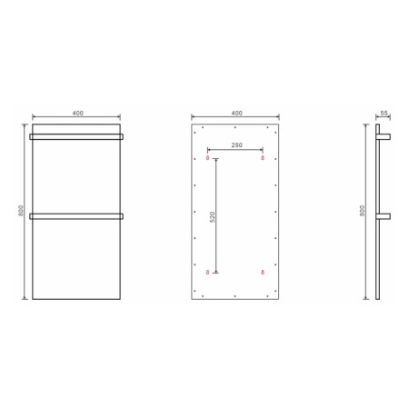 Sapho ELMIS Elektryczna suszarka na ręczniki 400x800mm 120W aluminium biały mat EB420