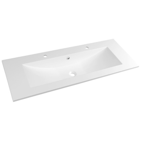 Sapho YUKON umywalka kompozytowa 120x45cm 2 otwory na baterie biały YU122