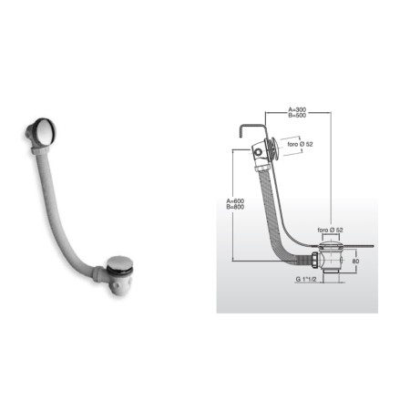 Bruckner Zestaw odpływowy klik-klak L-900mm 6/4