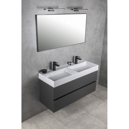 Sapho GODIVA umywalka kompozytowa podwójna 119x44cm biały GU119