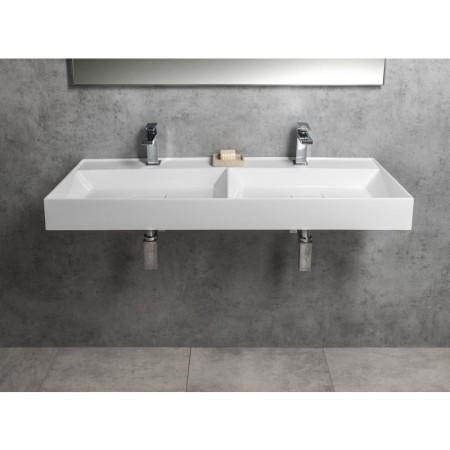 Sapho GODIVA umywalka kompozytowa podwójna 119x44cm biały GU119