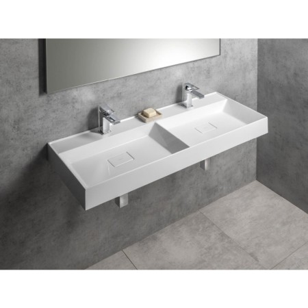 Sapho GODIVA umywalka kompozytowa podwójna 119x44cm biały GU119