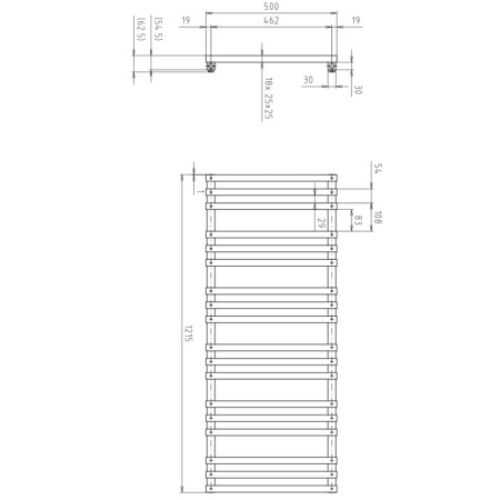 Sapho FANTINA grzejnik 500x1215mm czarny mat IR511