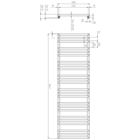 Sapho FANTINA grzejnik 500x1647mm czarny mat IR515