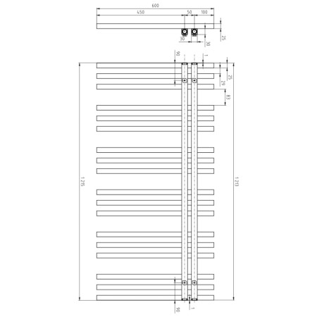 Sapho SOPHINA grzejnik łazienkowy 600x1215mm czarny mat IR702