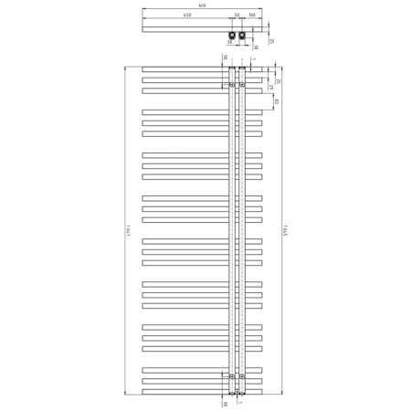 Sapho SOPHINA grzejnik łazienkowy 600x1647mm czarny mat IR704