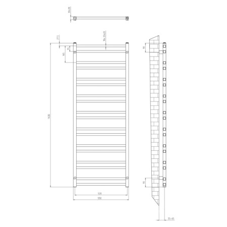 Sapho METRO DOS grzejnik 550x1430mm biały IR431