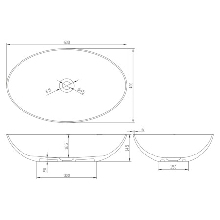 Toneb FORMIGO umywalka betonowa 60x145x40 cm biały mat FG021