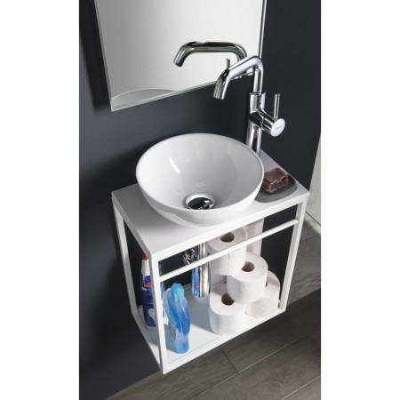 Sapho CREST wspornik pod umywalkę z półką 39.5x45x217cm biały mat AR502