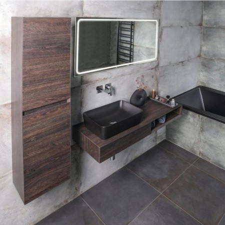 Sapho MORIAN szafka umywalkowa 120x14x48cm dąb czarny lewa MR122