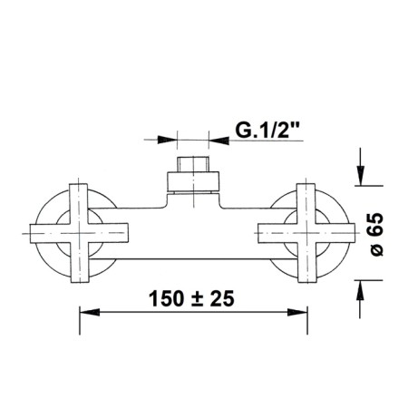 Sapho AXIA bateria prysznicowa naścienna do zestawu 990E chrom 586R