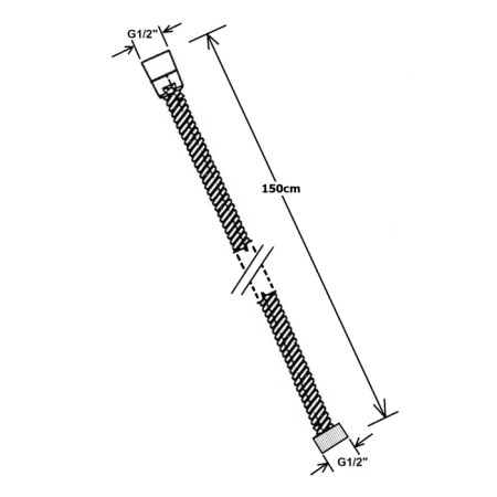 Sapho POWERFLEX wąż prysznicowy spiralny 150cm czarny mat FLEX156