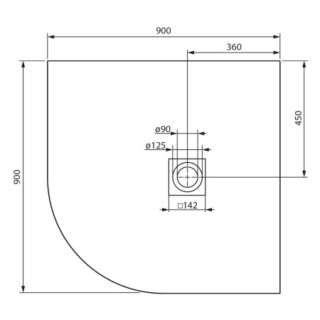 Gelco Mitia brodzik prysznicowy kompozytowy półokrągły 90x90cm czarny PMCR90