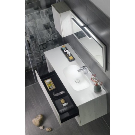 Sapho TREOS umywalka 131.6x513 cm Rockstone lewy biały mat TS132-0101-L
