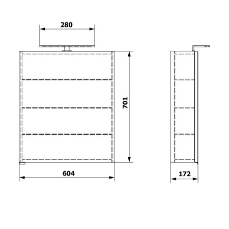 Sapho RIWA szafka z lustrem oświetlenie LED 60x70x17cm dąb srebrny RIW060-0011