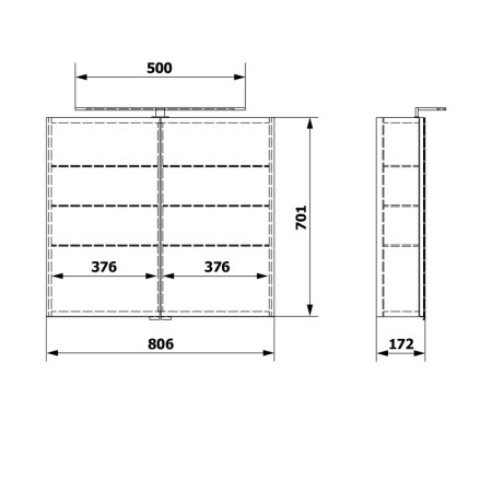 Sapho RIWA szafka z lustrem oświetlenie LED 81x70x17cm sosna rustykalna RIW080-0016