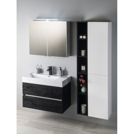 Sapho RIWA szafka z lustrem oświetlenie LED 81x70x17cm sosna rustykalna RIW080-0016
