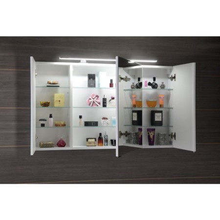 Sapho RIWA szafka z lustrem oświetlenie LED 3 drzwiczki 121x70x17cm dąb srebrny RIW120-0011