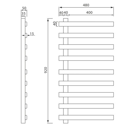 Sapho ELCOR elektryczna suszarka na ręczniki 480x920x50mm 128W biały mat EB450