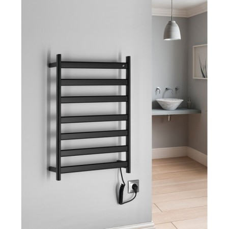 Sapho ELIAS elektryczna suszarka na ręczniki 490x730x110mm 105W czarny mat EB550