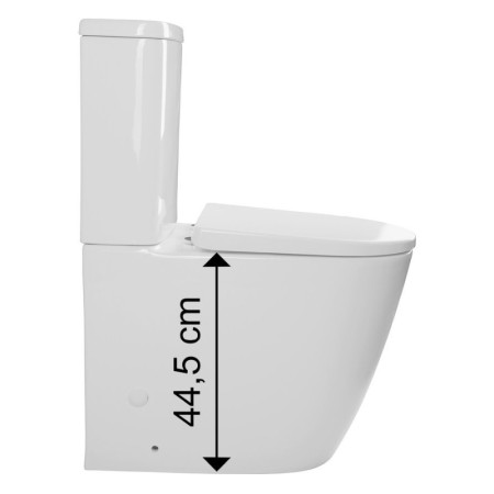 Sapho TURKU RIMLESS kompakt WC wysoki odpływ pionowy/poziomy biały PC104WR