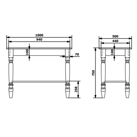 Sapho CIMBURA stolik pod umywalkę 100x50x75cm starobiały CIM150