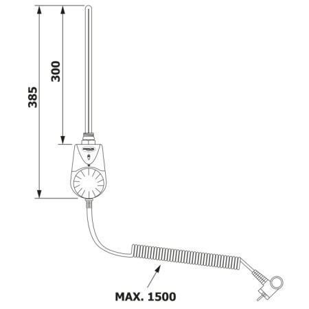 Aqualine Grzałka elektryczna z termostatem 400W biała TS-400B