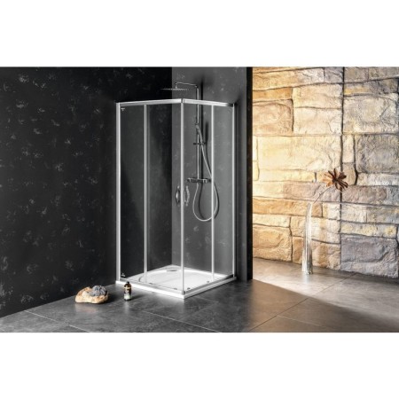 Gelco SIGMA SIMPLY kabina prysznicowa 900x900 mm wejście z rogu szkło Brick GS2490GS2490