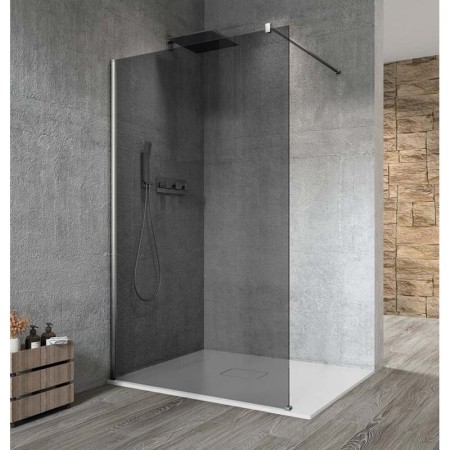 Gelco VARIO CHROME jednoczęściowa kabina przysznicowa Walk-In montaż przy ścianie szkło dymione 1200 mm GX1312GX1010