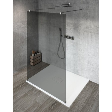 Gelco VARIO CHROME jednoczęściowa kabina przysznicowa Walk-In szkło dymione 1400 mm GX1314GX2210