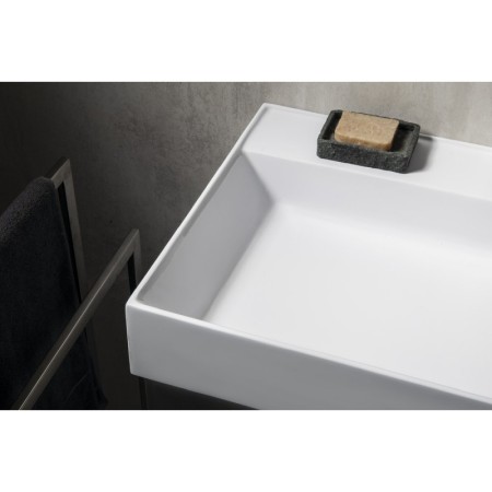 Sapho GODIVA umywalka kompozytowa podwójna 119x44cm bez otworu na baterię biały GU119-0