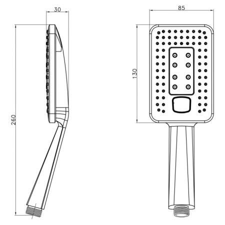 Sapho Słuchawka prysznicowa 2 funkcje 260mm ABS/czarna SK975