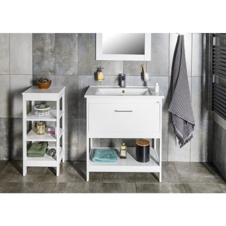 Aqualine ETIDE szafka umywalkowa 71.5x85x44 cm biały mat ET725