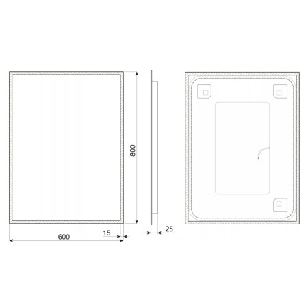 Aqualine TAURI lustro z oświetleniem LED 60x80cm TW260