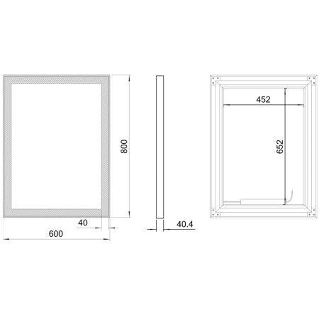 Sapho GANO lustro z oświetleniem LED 60x80cm czarny LG260