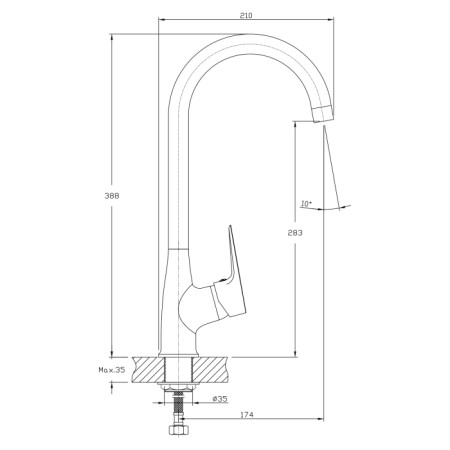 Aqualine LOTTA bateria kuchenna czarny mat LT603B