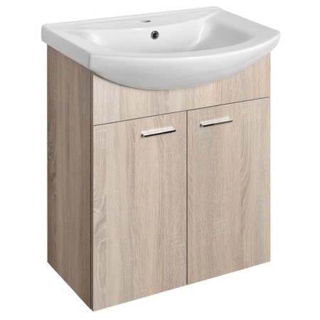 Aqualine ZOJA szafka umywalkowa 61.5x74x32.5cm dąb platin 51163