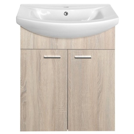 Aqualine ZOJA szafka umywalkowa 61.5x74x32.5cm dąb platin 51163