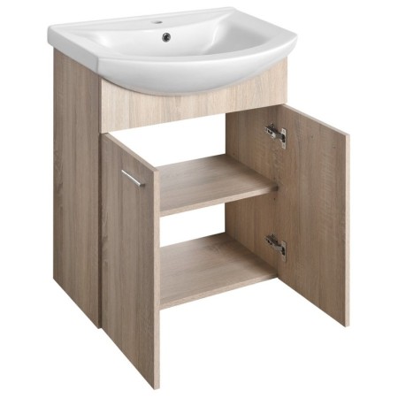 Aqualine ZOJA szafka umywalkowa 61.5x74x32.5cm dąb platin 51163